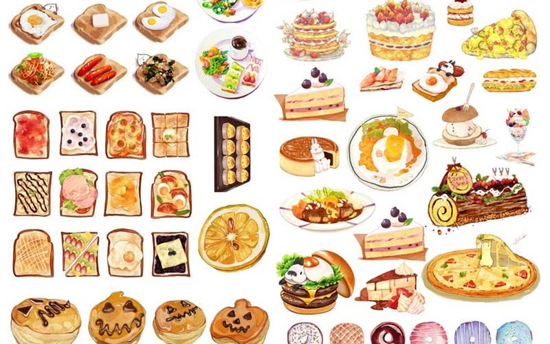 Ảnh thức Ăn cute, Đáng yêu nhất hiện nay, vẽ Đồ Ăn cute