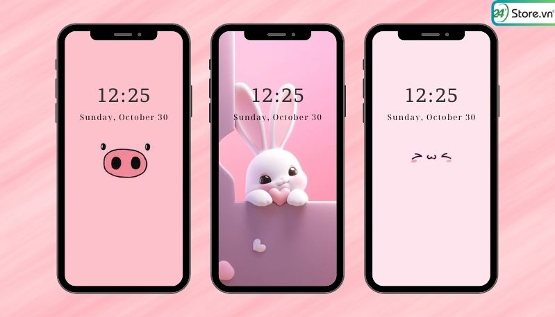 Vi de thương hình nền màu hồng cute, hình nền dễ thương màu hồng